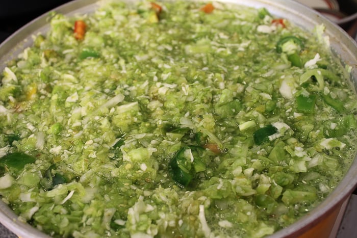 cooking relish made with green tomatoes