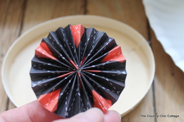 paper pinwheel glued into shape