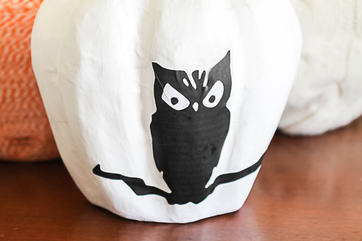 add an owl to a pumpkin
