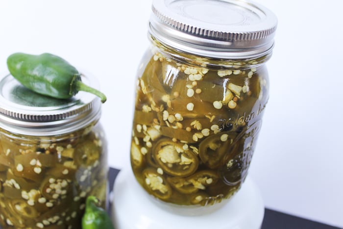 pickled jalapeno peppers in mason jars
