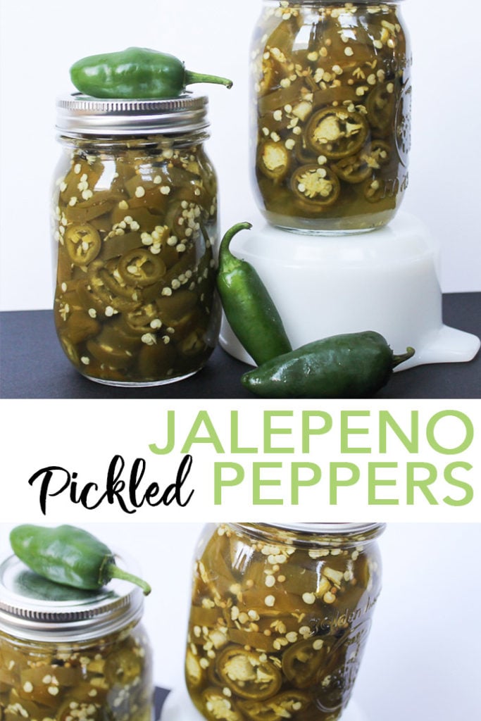 Make these pickled jalapeno peppers right from your garden this summer! Bread and butter pickle seasoning give these a sweet taste with a kick of jalapeno flavor! #canning #recipe #gardening #yum