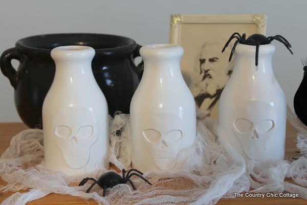 skull vases for halloween
