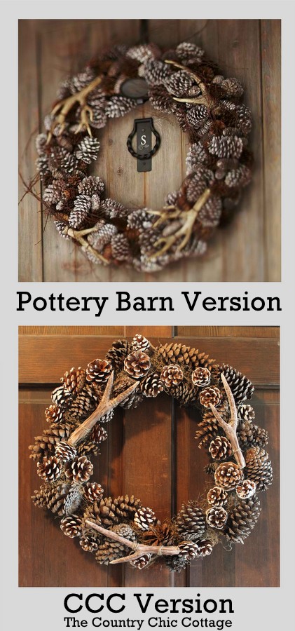 faux antler wreath from the pottery barn