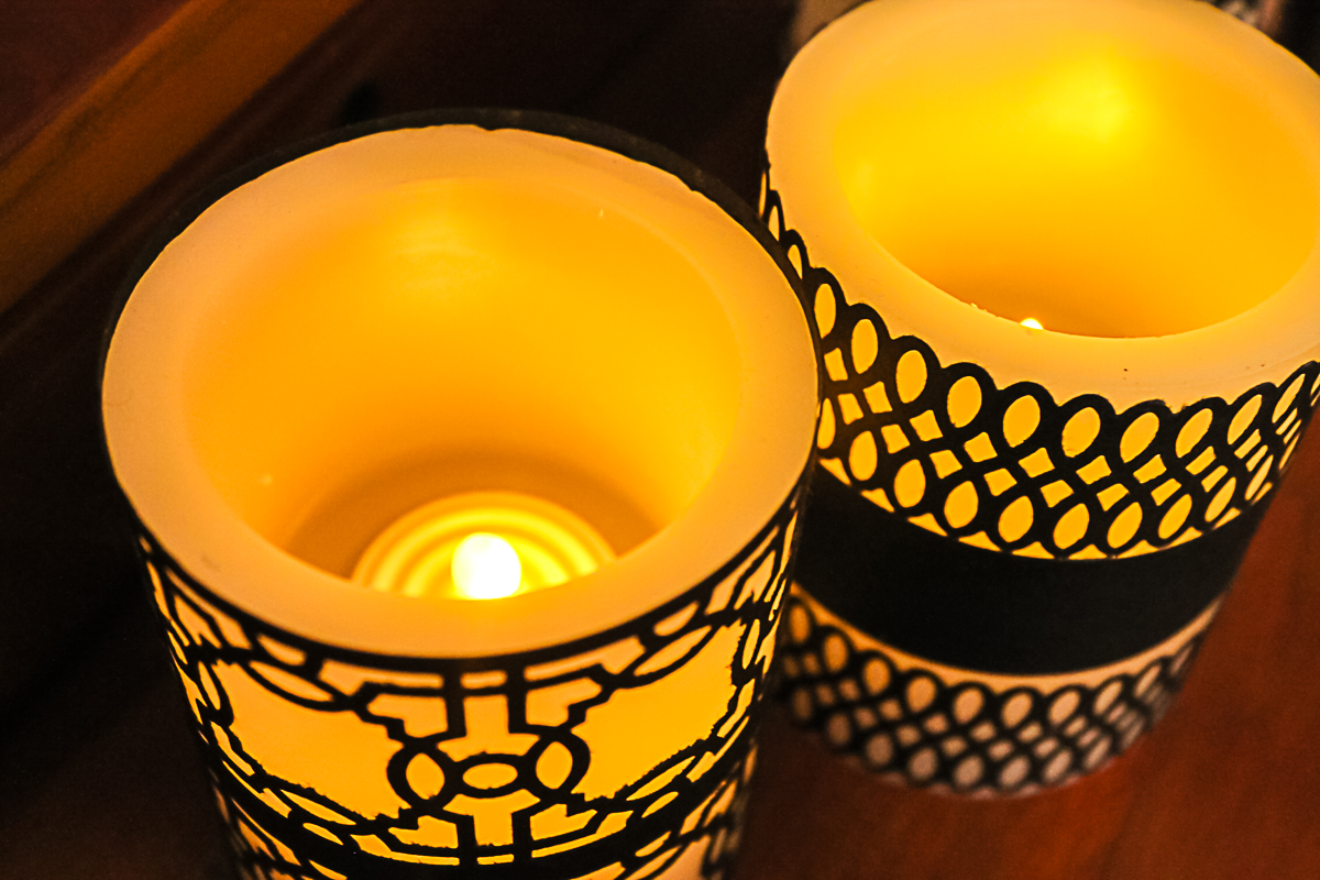 battery operated tea lights in candle sleeves