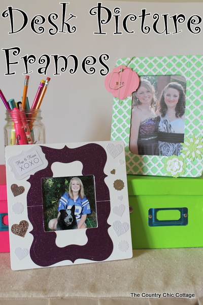 scrapbook embellishments to desk picture frames