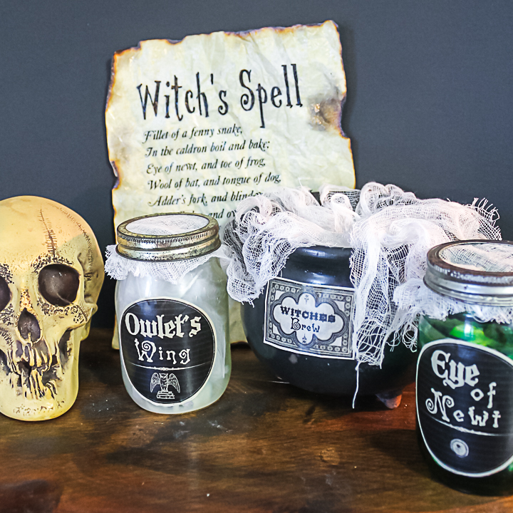 witch's spell printable for halloween