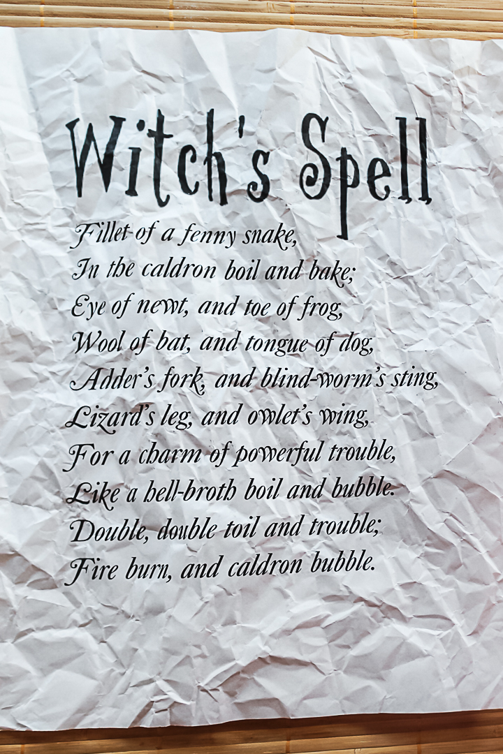 macbeth witch's spell printable