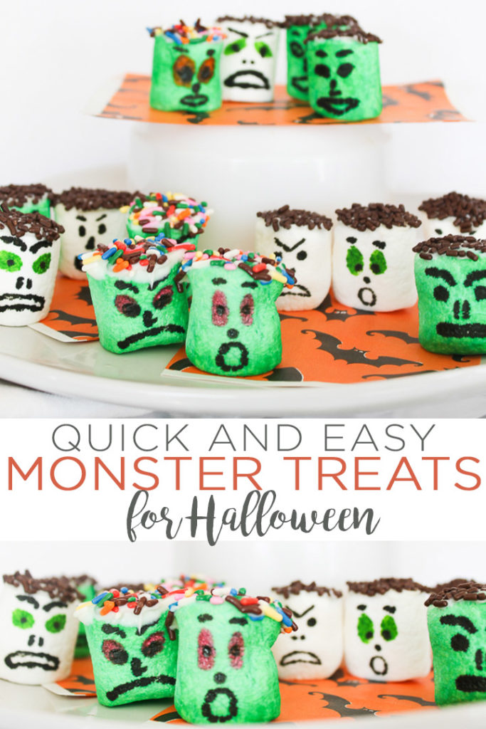 Easy Monster Halloween Marshmallows - The Country Chic Cottage