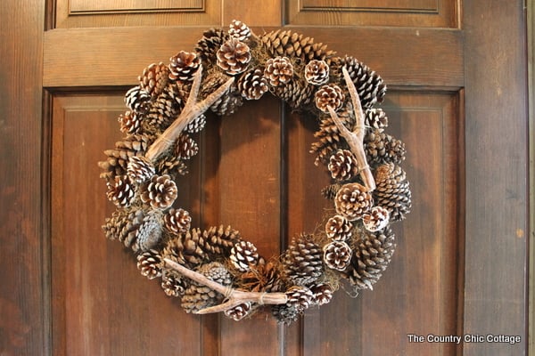 pottery barn knock off faux antler wreath