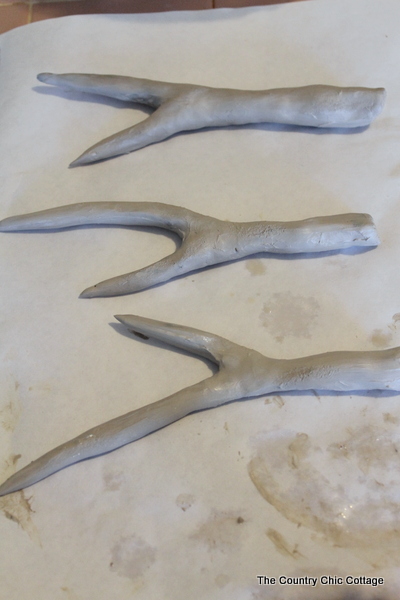 faux antler wreath from the pottery barn set of clay faux antlers