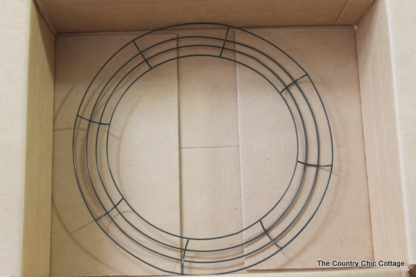 faux antler wreath from the pottery barn wire wreath form in box