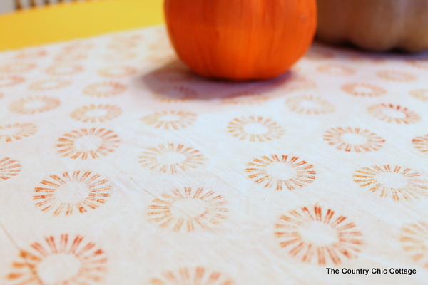 stamped table runner