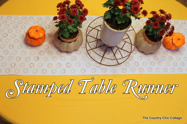 stamped table runner