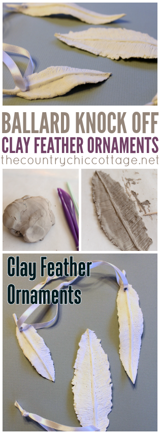 Make these clay feather ornaments easily for your tree!