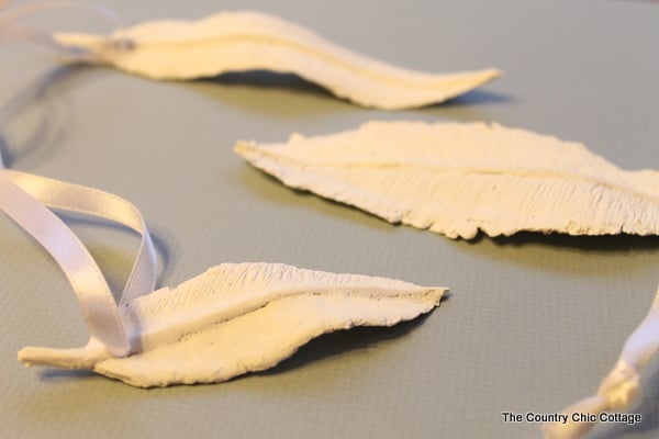 clay feather christmas ornament