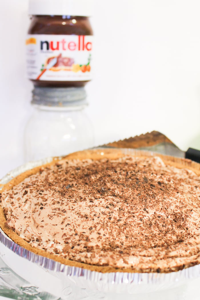 No bake Nutella pie ready to serve