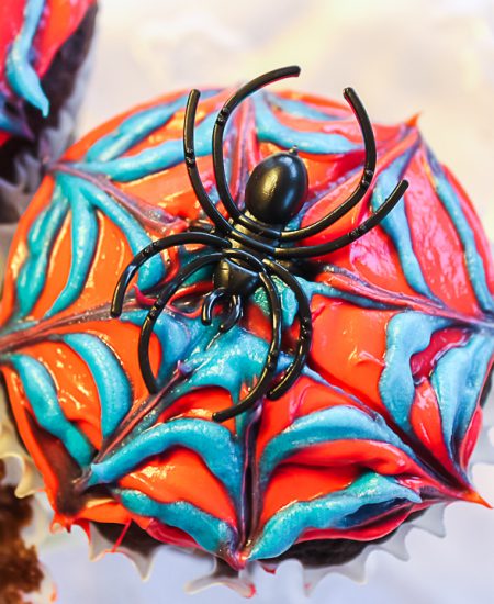 spider web on a cupcake