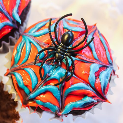spider web on a cupcake
