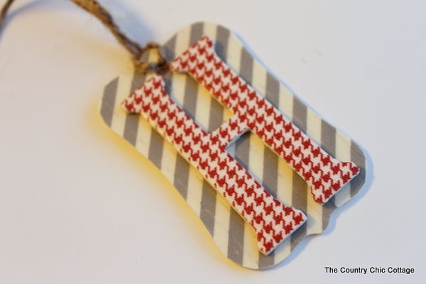 monogram washi tape ornament