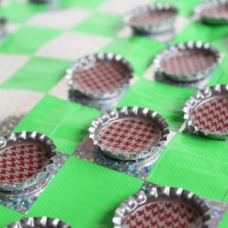 DIY Travel Bottle Cap Checkers how to make your own