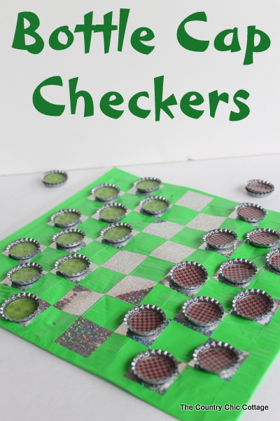 DIY Travel Bottle Cap Checkers how to make your own