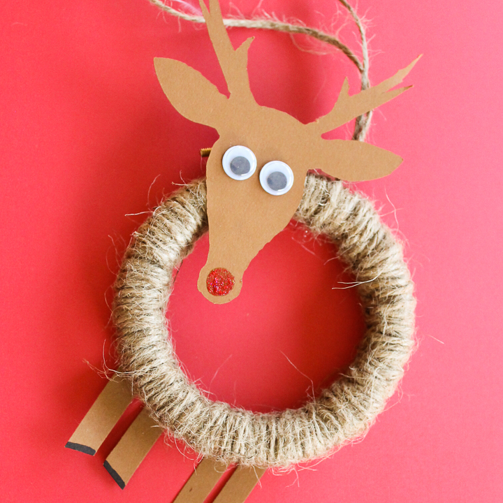 DIY Rudolph Ornament (With An Embroidery Hoop) - Angie Holden The ...