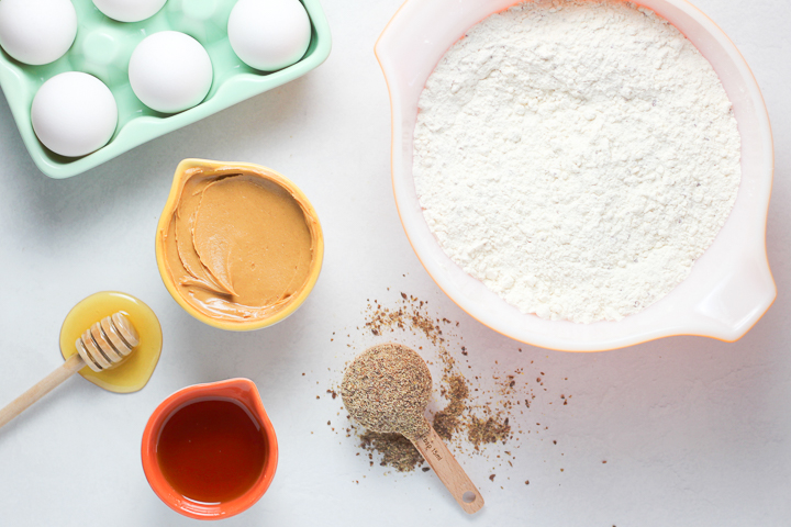 ingredients for pancakes with peanut butter