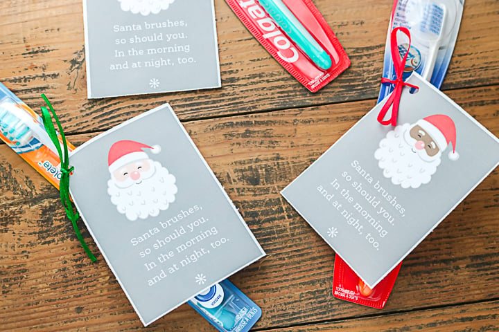 Santa Toothbrush Tags