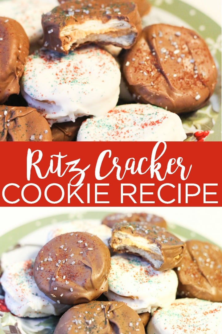 Make these Ritz cracker cookies for your loved ones this holiday season! This no bake recipe comes together in minutes and is the perfect Christmas cookie recipe! #christmas #cookies #cookierecipe #peanutbutter #chocolate #nobake