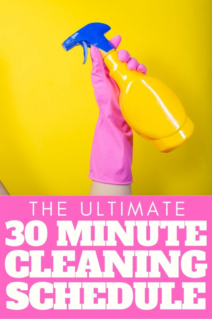 Print this 30 minute cleaning schedule and get your home cleaner this year! This deep cleaning house schedule is perfect for those that don't have time to spring clean once a year! #springcleaning #cleaning #cleaner #printable #freeprintable #schedule #cleaningschedule
