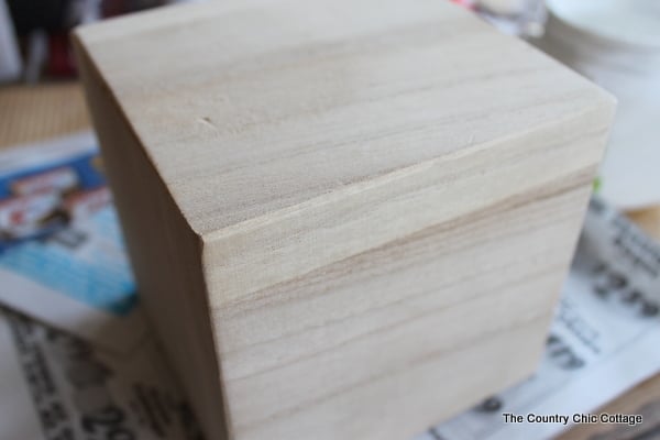 block of wood for making a photo cube