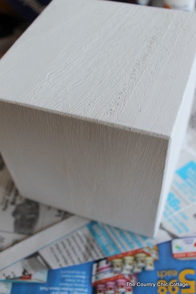 block of wood painted white