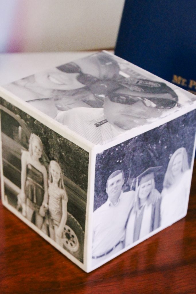 transferring photos to a wood cube