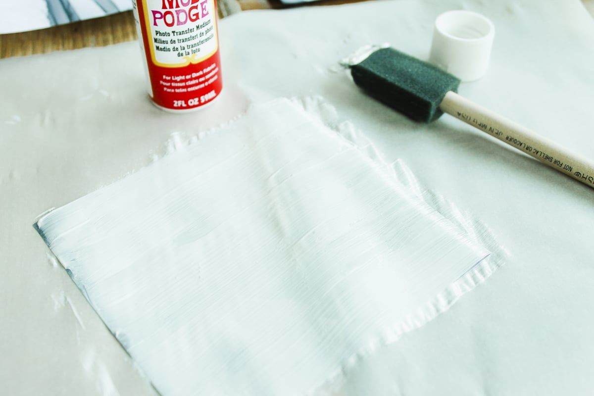adding mod podge to a photo
