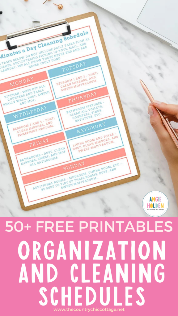 organization and cleaning schedules