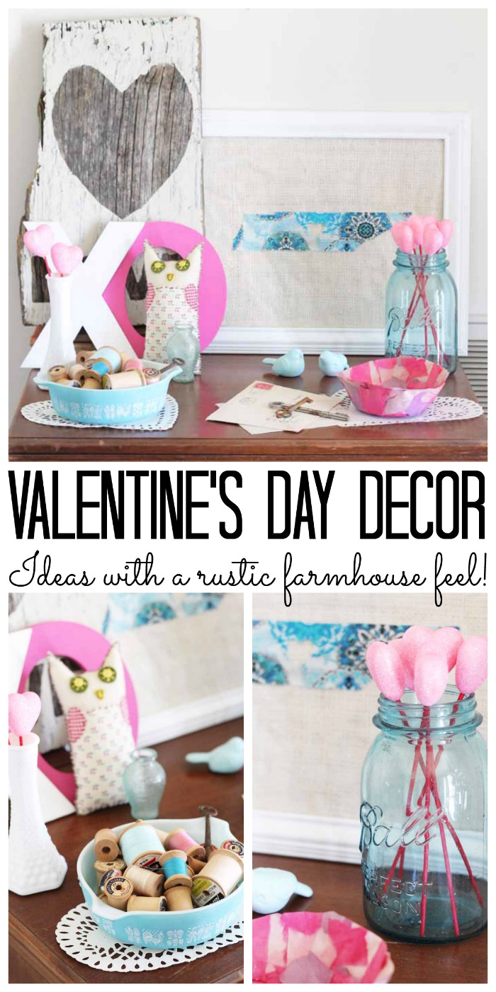Valentine's Day decor with a farmhouse feel! #valentinesday #farmhouse