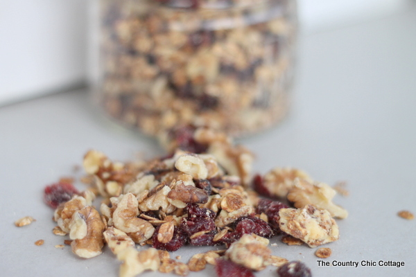 white chocolate cranberry granola