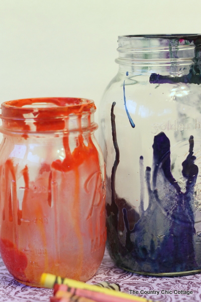 Crayon Drip Mason Jars from The Country Chic Cottage