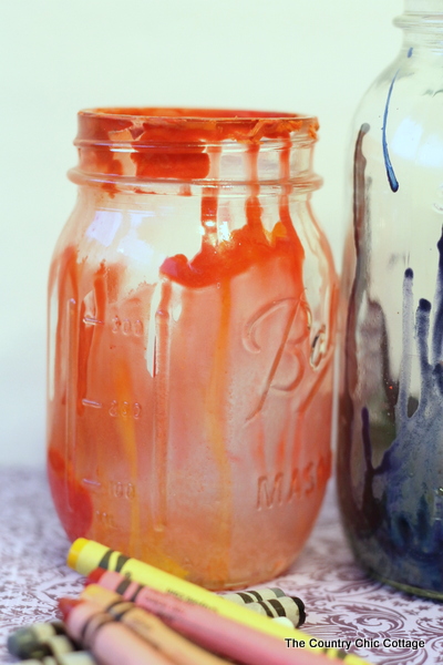 Crayon Drip Mason Jars from The Country Chic Cottage
