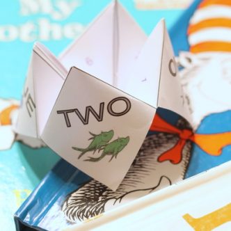 Print this Dr. Seuss cootie catcher for free and give it to the kids for Read Across America Day!