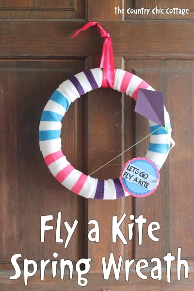 fly a kite spring wreath from socks