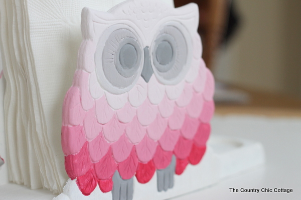 ombre owl napkin holder