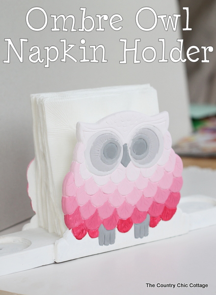 ombre owl napkin holder