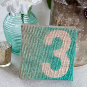 Burlap Table Numbers by Something Turquoise