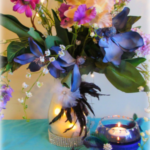 DIY Wedding – Floral Centerpiece and Floating Candle Votives by Suzy's Sitcom