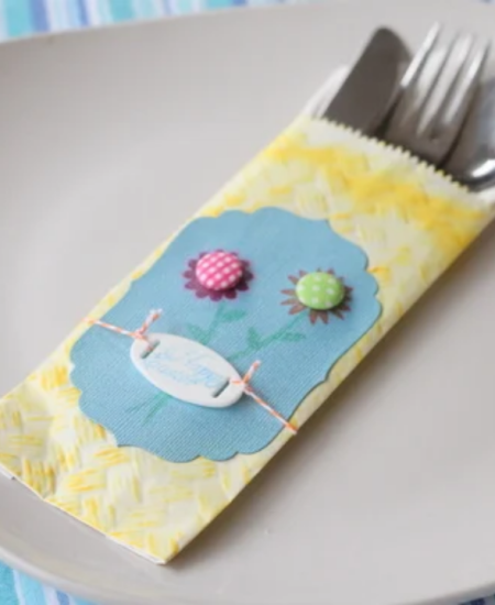 Easter Table Decor Utensil Pouch
