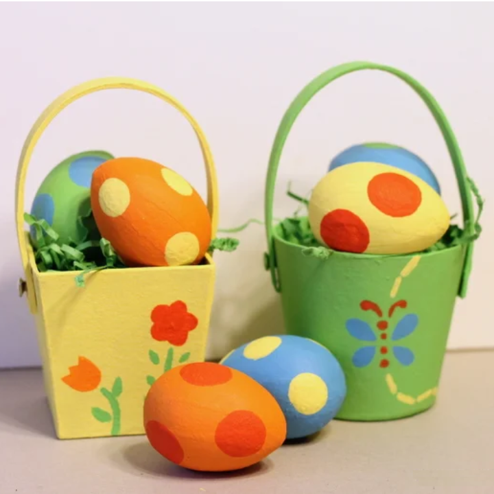 Easy Paper Mache Easter Baskets - The Country Chic Cottage - Square Image
