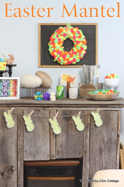 Neon Easter Mantel Decor from The Country Chic Cottage