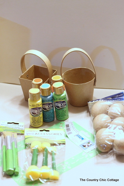 supplies needed to make paper mache easter baskets
