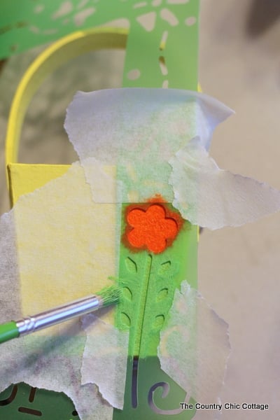 painting paper mache easter baskets